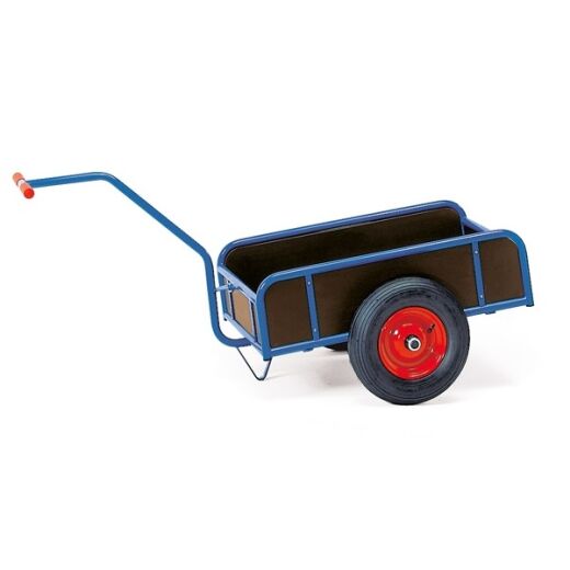 Handwagen 4 Wände Holz und Geländer Stahl