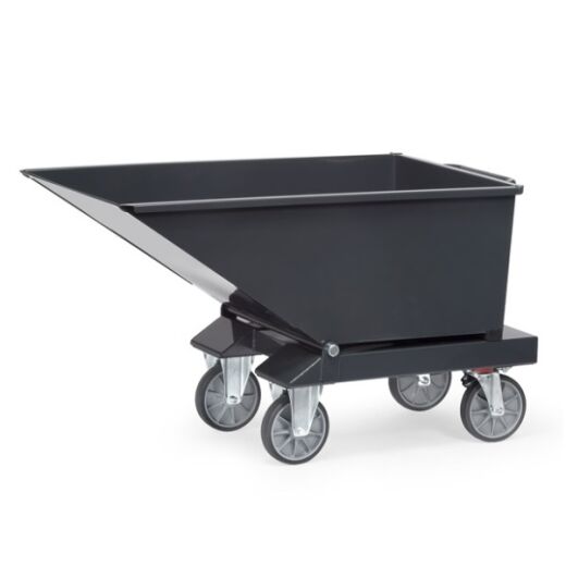 Muldenkipper 250 Liter mit Ablasshahn grau