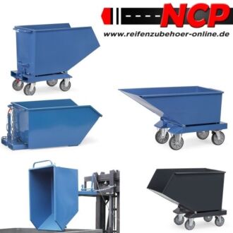 Muldenkipper 250 Liter mit Ablasshahn grau