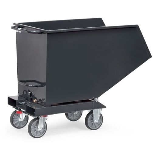 Muldenkipper 450 Liter mit Ablasshahn grau