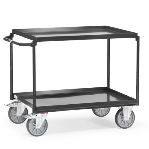 Tischwagen mit Wannen 2 Blechwannen grau