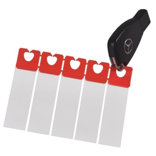 Auto Schlüssel-Anhänger rot mit Easy-Clip 1000 Stück