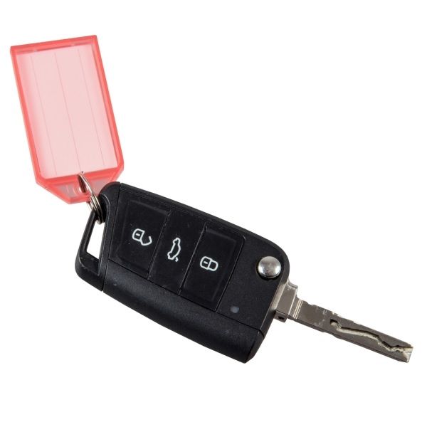 10 Beschriftbare rot Kunststoff Schlüsselanhänger Schlüssel Anänger Auto 