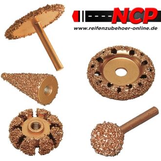 Schleifband Werkzeug-Set Ø 75 mm LKW NFZ Reifen