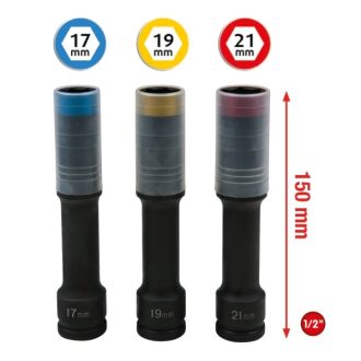 1/2" Alu-Felge Kraft-Stecknuss-Satz 3 teilig