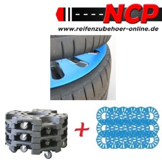 Reifen-Roller f&uuml;r den Transport mit Schutzmatte Set