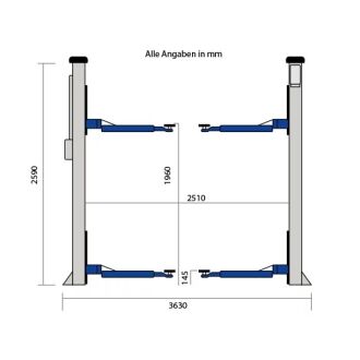 2 Säulen Spindel Hebebühne PKW Kleintransporter...