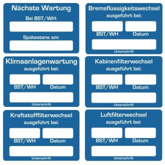 Aufkleber Bremsflüssigkeit-Wechsel NFZ 250 Stück