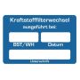 Aufkleber Kraftstofffilter-Wechsel NFZ 250 Stück