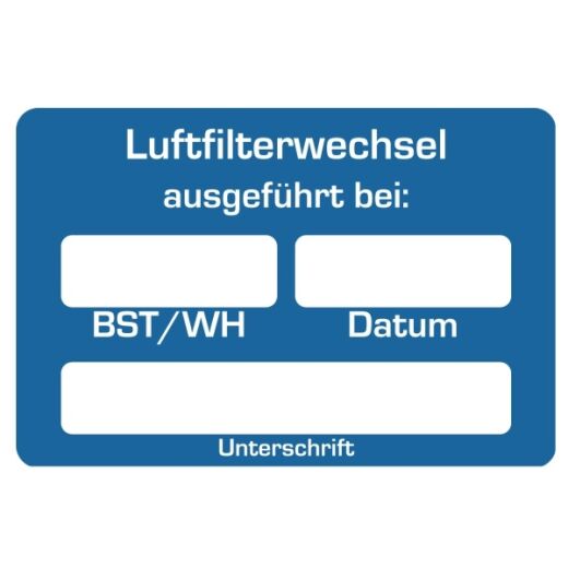 Aufkleber Luftfilter-Wechsel NFZ 250 Stück
