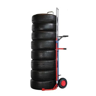 Reifenkarre mit Teleskop und Stützrad Gummireifen