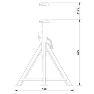 Abstützbock 16 t schwere Fahrzeuge 675 - 1125 mm