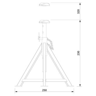 Abstützbock 5 t mit Spindel 230 - 320 mm