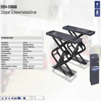 Doppel Scheren-Hebebühne 3,5 t PKW Transporter