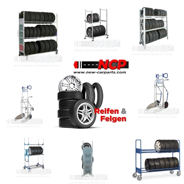 Reifenregale Reifenkarren und Reifenwagen für die richtigen Lagerung und Transport von Reifen
